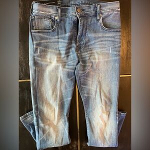 Armani Exchange Men's Faded Blue Slim Straight Jeans